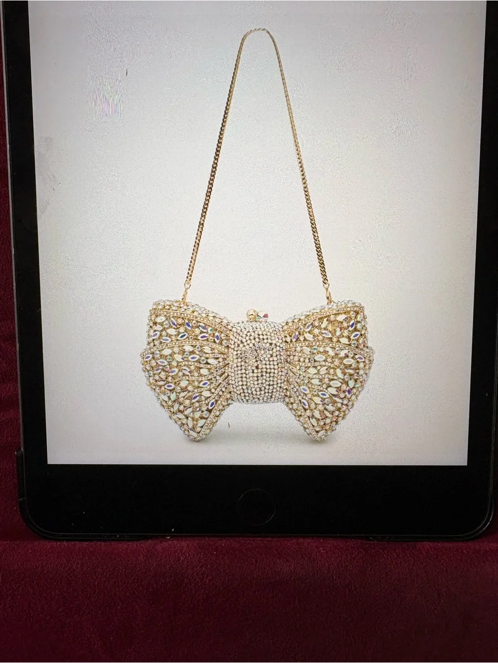 Verano Hill Crystal Bow Phone Case – Iridescent Gold BNNT